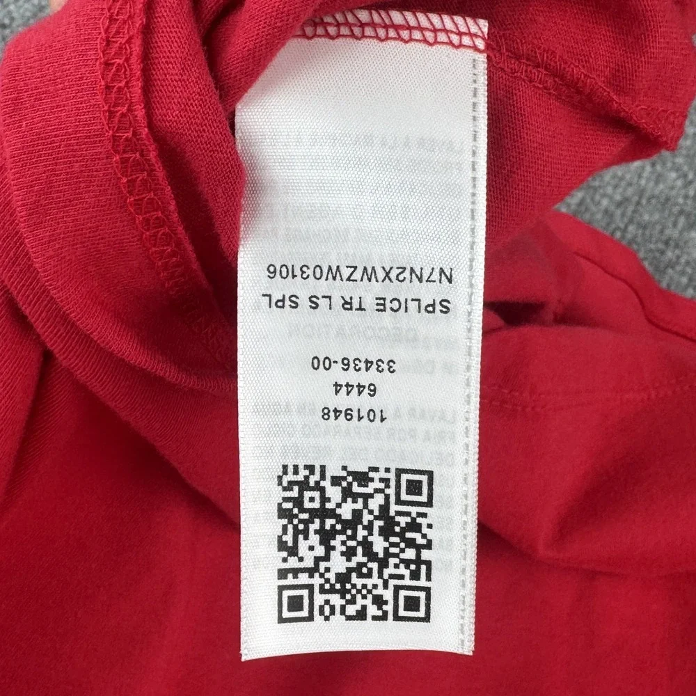 True Religion T-Shirt Mens XXL Red White Colorblock Long Sleeve Cotton Logo NWT